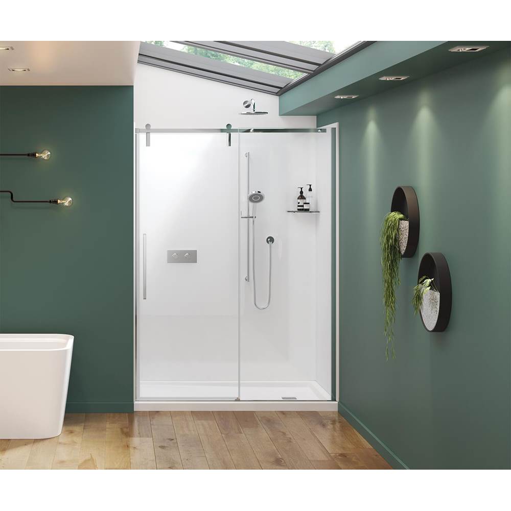 Maax - Nebula 56.5-58.5 x 78.75 in. 8mm Sliding Shower Door for Alcove Installation with Clear glass in Chrome
