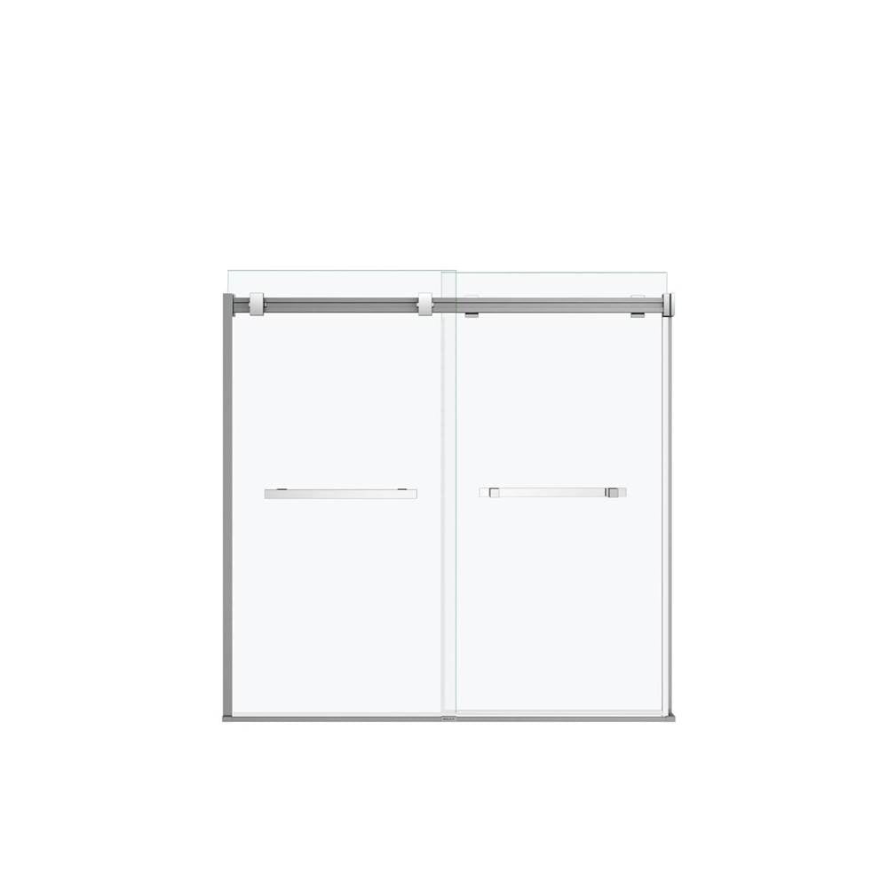 Duel 56-59 x 55.5-59 in. 8 mm Bypass Tub Door for Alcove Installation with Clear glass in Chrome