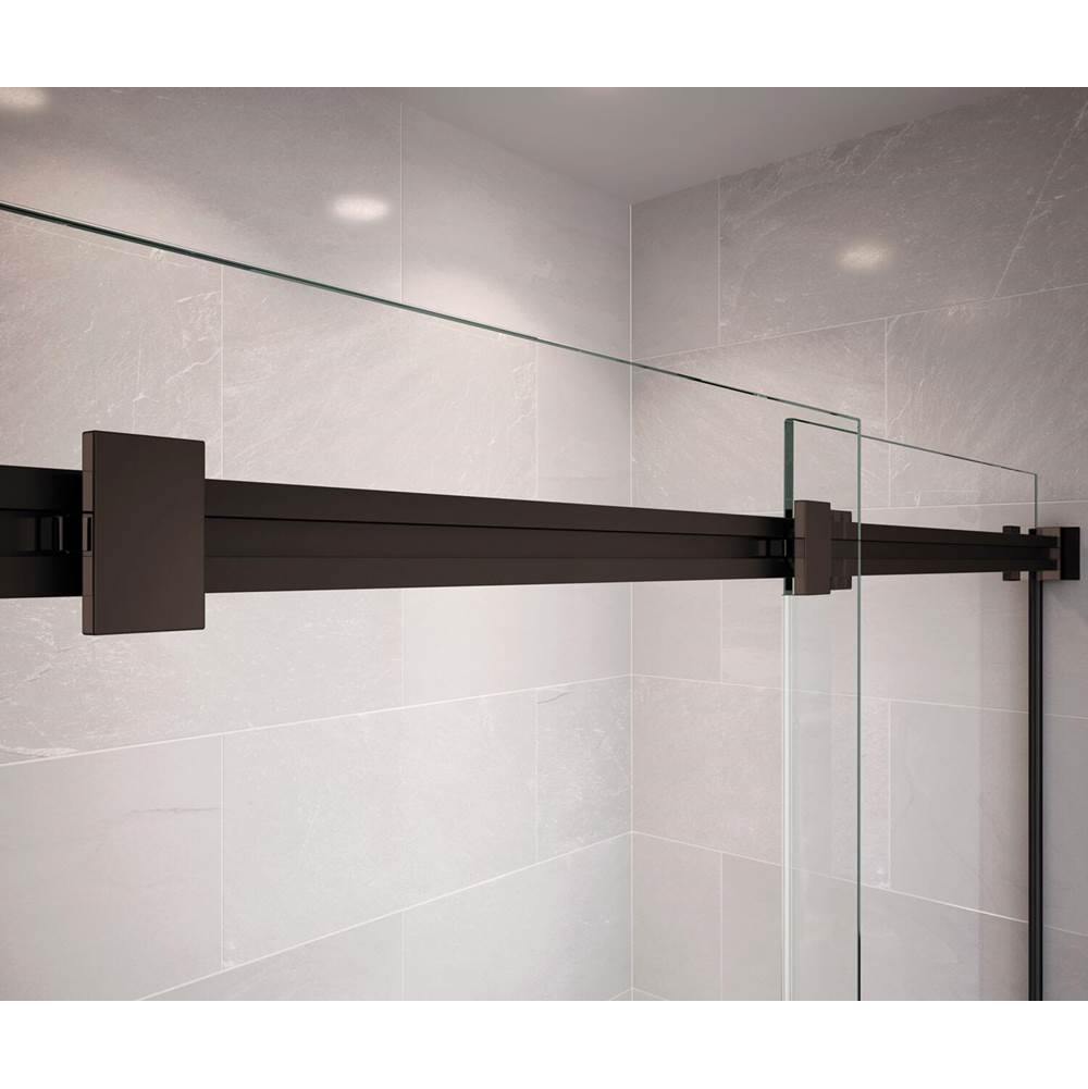 Duel 44-47 x 70.5-74 in. 8 mm Bypass Shower Door for Alcove Installation with Clear glass in Dark Bronze