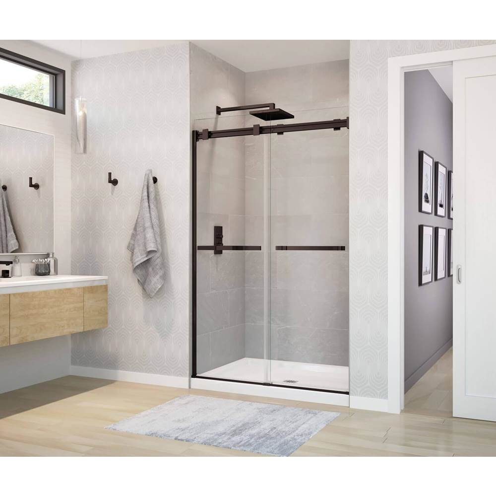 Maax - Duel 44-47 x 70.5-74 in. 8 mm Bypass Shower Door for Alcove Installation with Clear glass in Dark Bronze