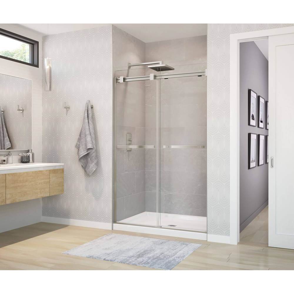 Maax - Duel 44-47 x 70.5-74 in. 8 mm Bypass Shower Door for Alcove Installation with Clear glass in Brushed Nickel