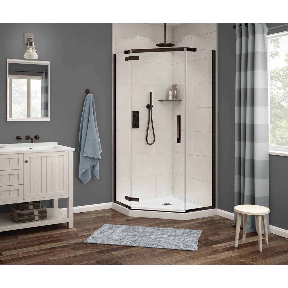 Maax - Link Neo-angle 40 x 40 x 75 in. 8mm Pivot Shower Door for Corner Installation with Clear glass in Dark Bronze