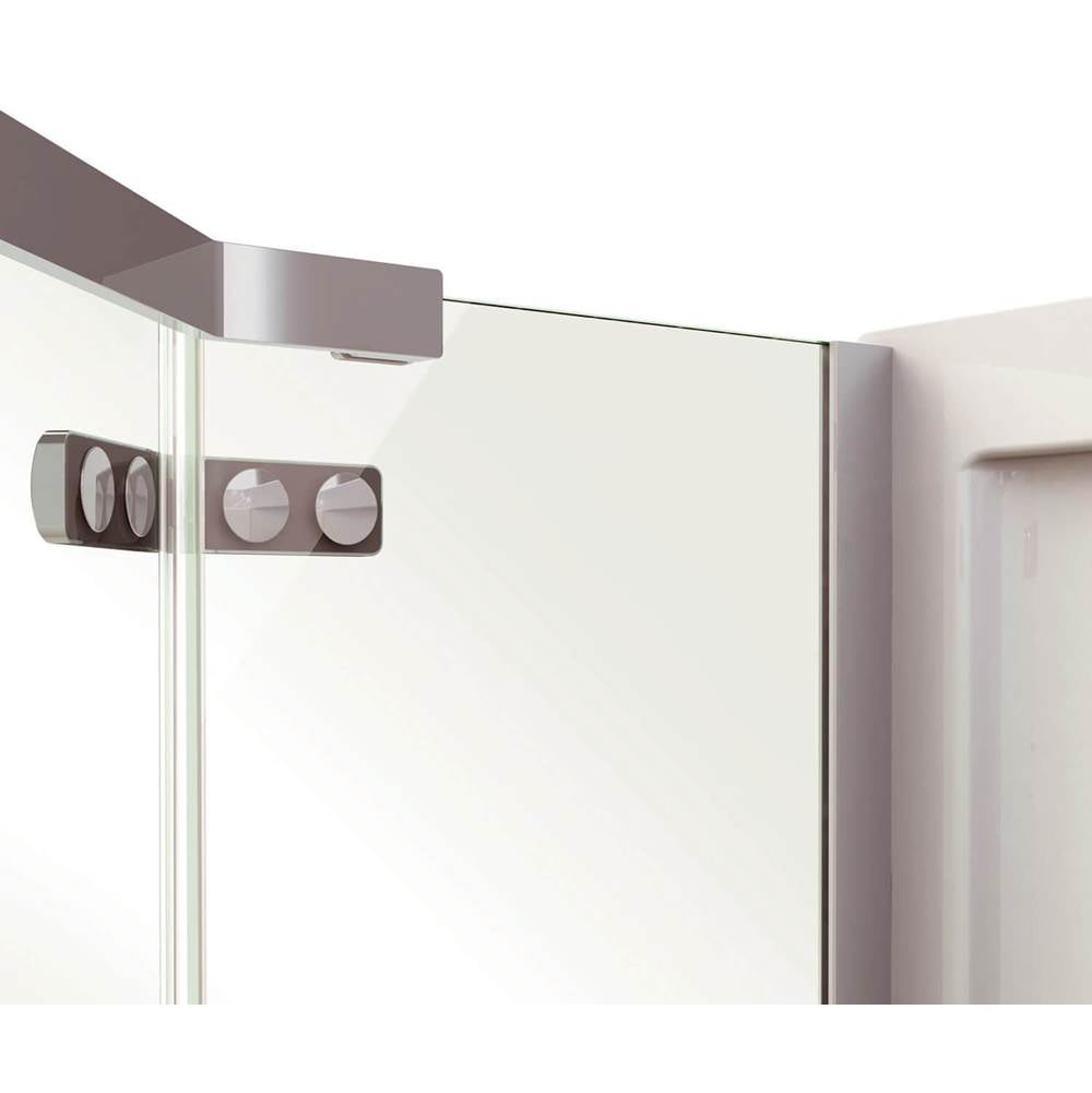 Link Rectangular 42 x 34 x 75 in. 8mm Pivot Shower Door for Corner Installation with Clear glass in Chrome