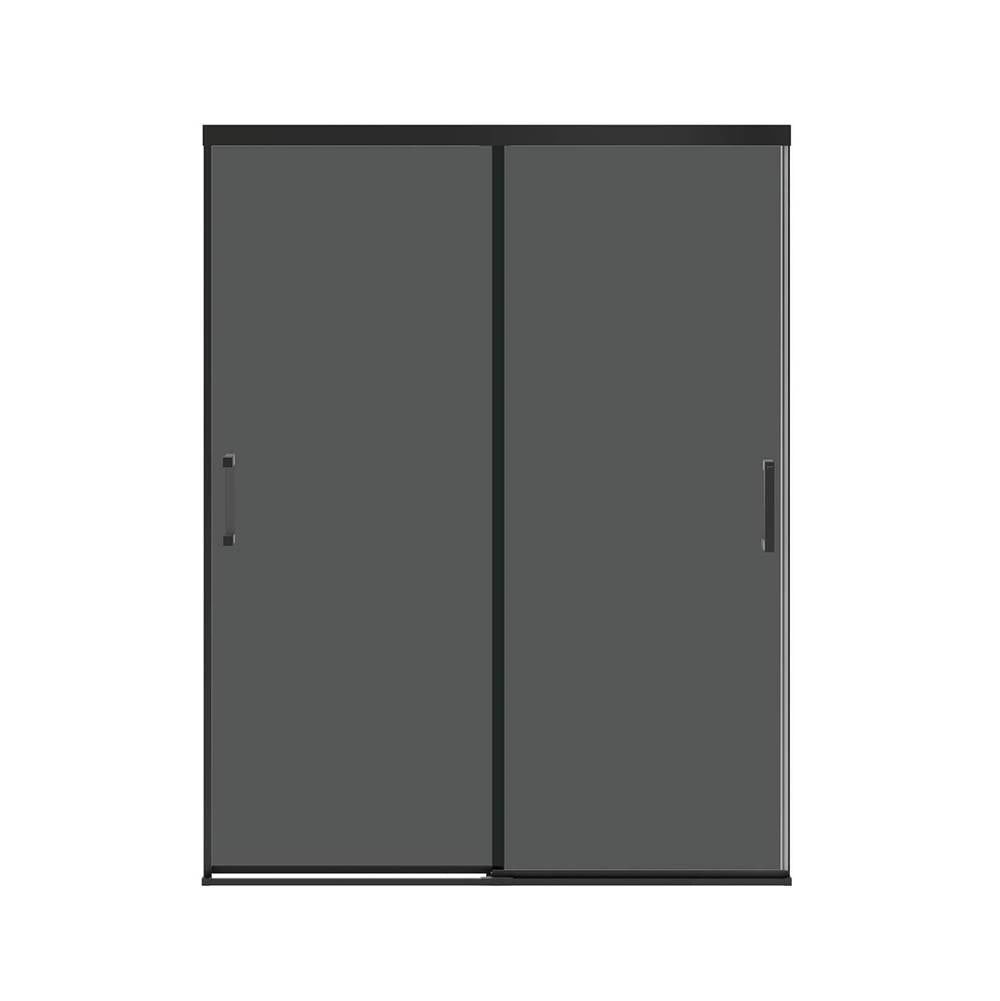 Incognito 76 Smoke 56-59 x 76 in. 8mm Bypass Shower Door for Alcove Installation with Dark Smoke glass in Matte Black