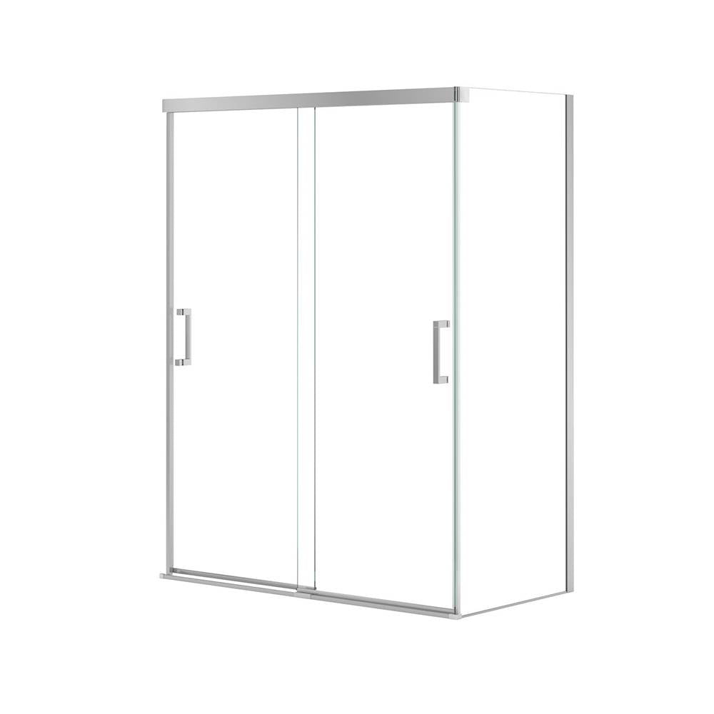 Incognito 76 Return Panel for 32 in. Base with Clear glass in Chrome