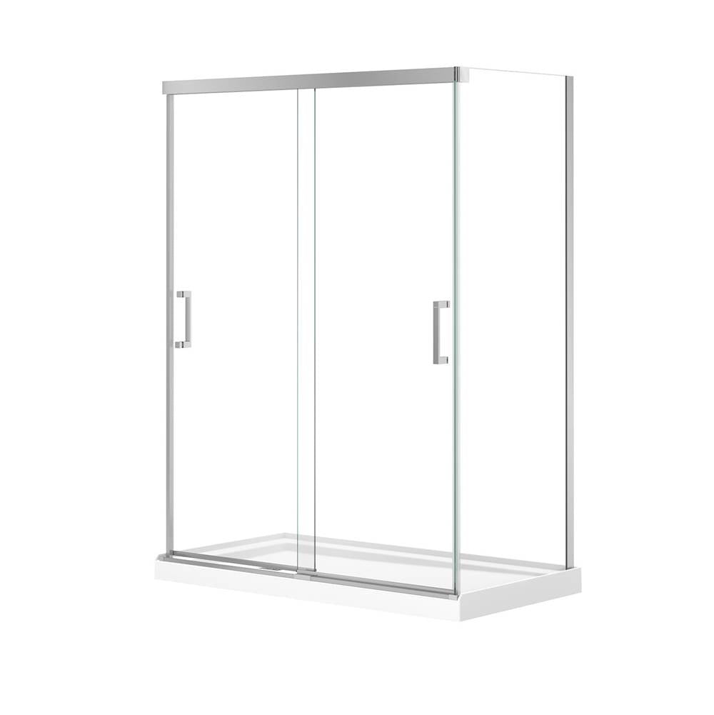 Incognito 76 Return Panel for 32 in. Base with Clear glass in Chrome