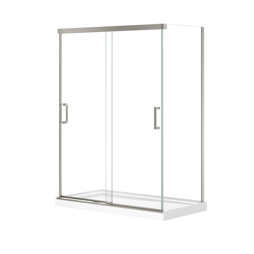 Incognito 76 Return Panel for 32 in. Base with Clear glass in Brushed Nickel