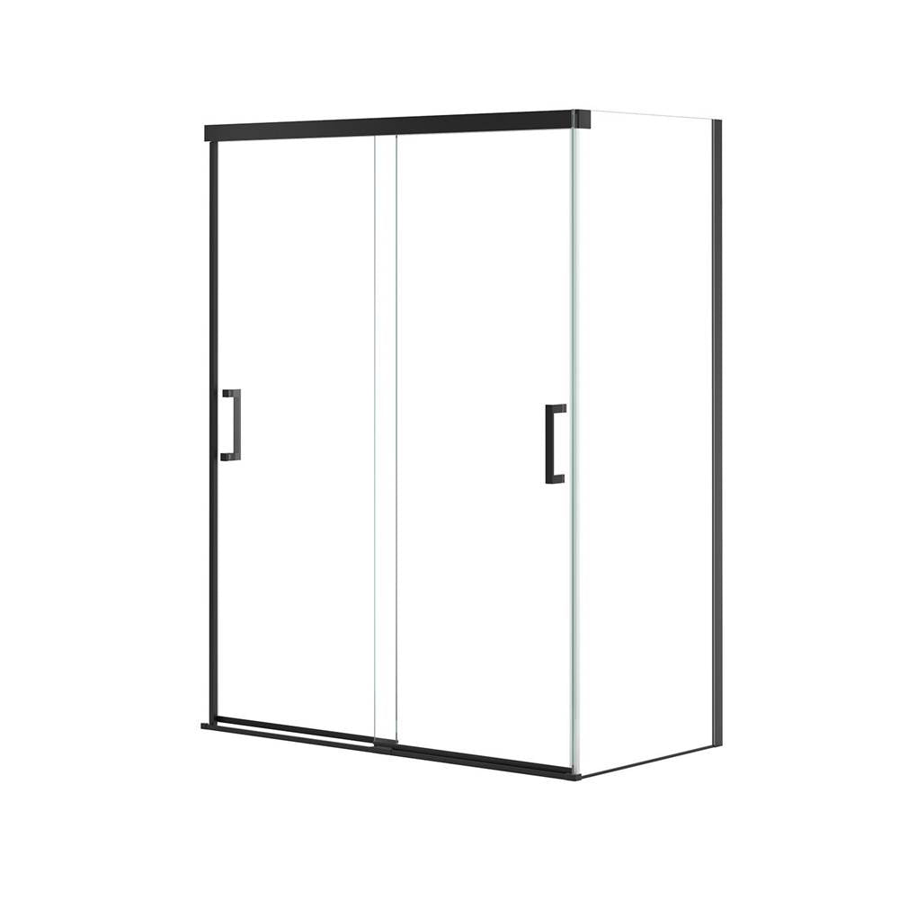 Incognito 76 Return Panel for 32 in. Base with Clear glass in Matte Black