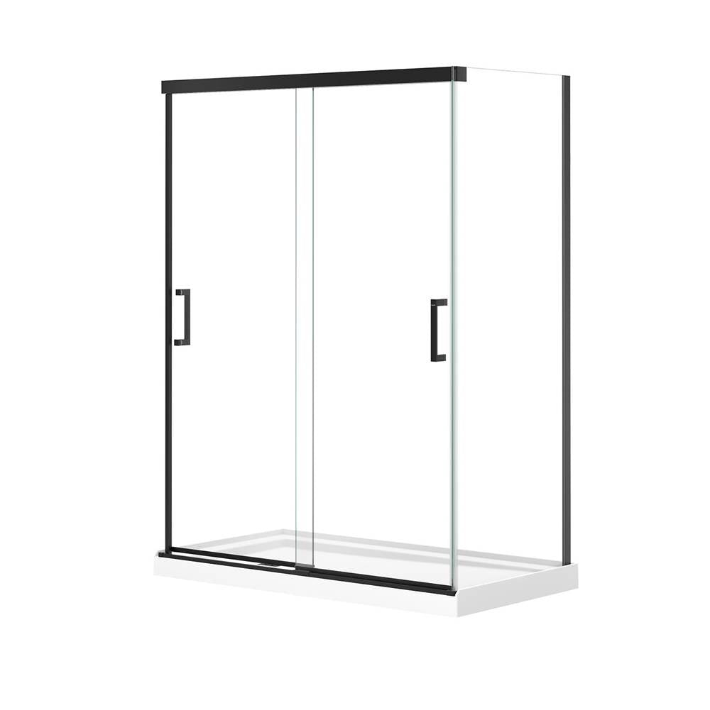 Incognito 76 Return Panel for 32 in. Base with Clear glass in Matte Black