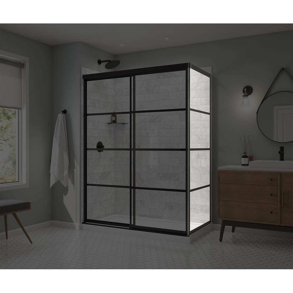 Maax - Incognito 76 Return Panel for 32 in. Base with Shaker glass in Matte Black