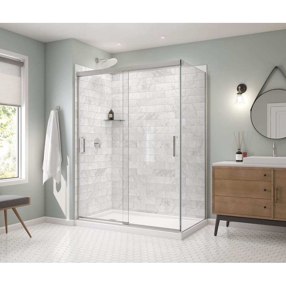 Incognito 76 Return Panel for 36 in. Base with Clear glass in Chrome