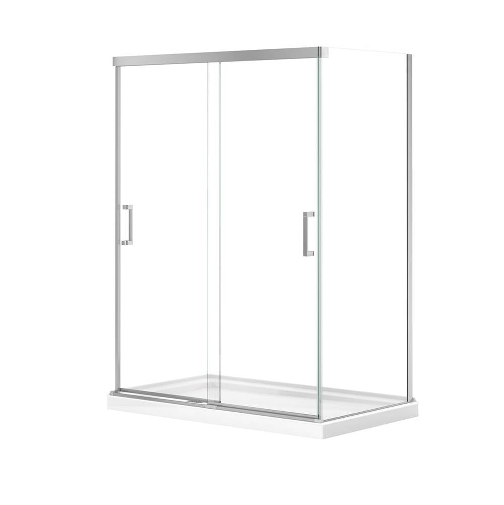 Incognito 76 Return Panel for 36 in. Base with Clear glass in Chrome