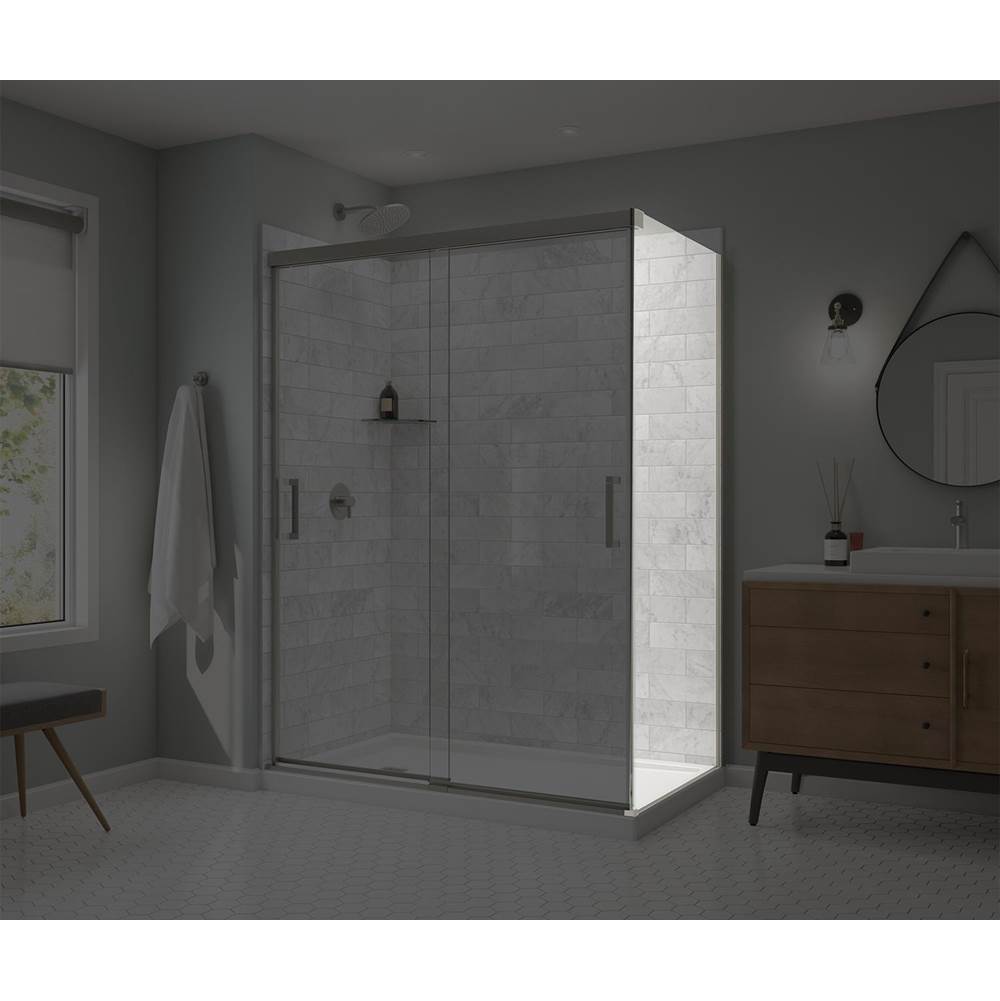 Maax - Incognito 76 Return Panel for 36 in. Base with Clear glass in Brushed Nickel