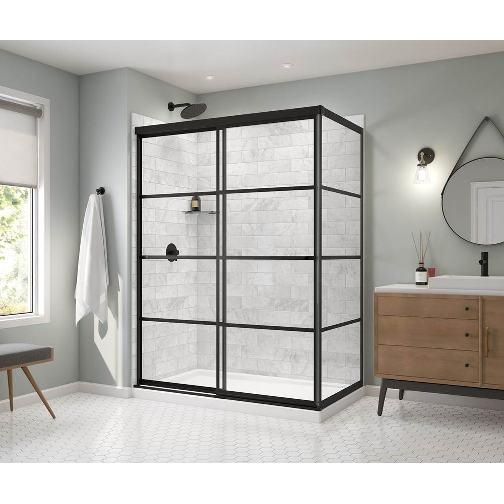 Incognito 76 Return Panel for 36 in. Base with Shaker glass in Matte Black