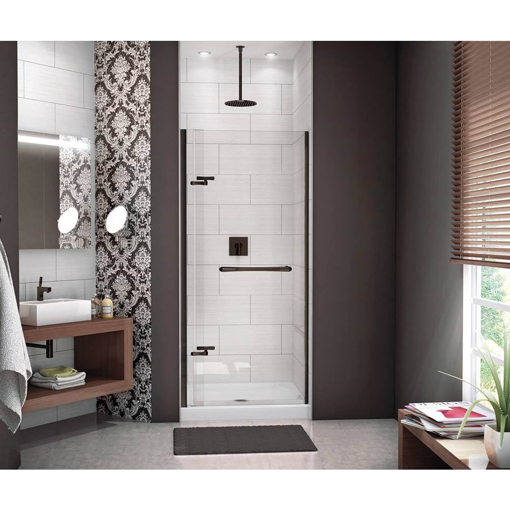 Maax - Reveal 71 32.5-35.5 x 71.5 in. 8mm Pivot Shower Door for Alcove Installation with Clear glass in Dark Bronze