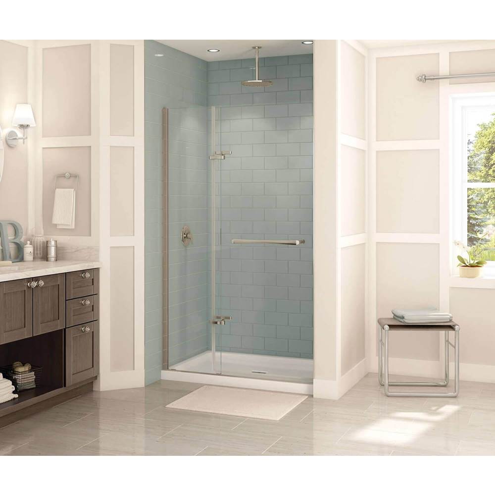 Maax - Reveal 71 38-41 x 71.5 in. 8mm Pivot Shower Door for Alcove Installation with Clear glass in Brushed Nickel