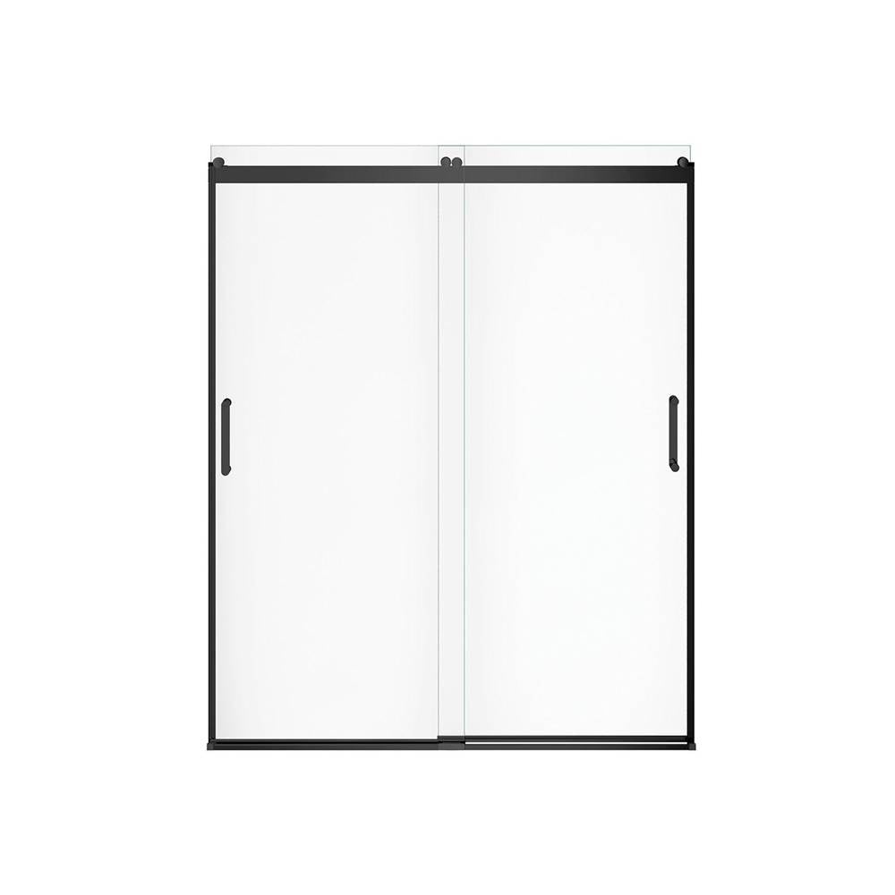 Revelation Round 56-59 in. x 70.5-73 in. 6 mm Bypass Shower Door for Alcove Installation with Clear glass in Matte Black