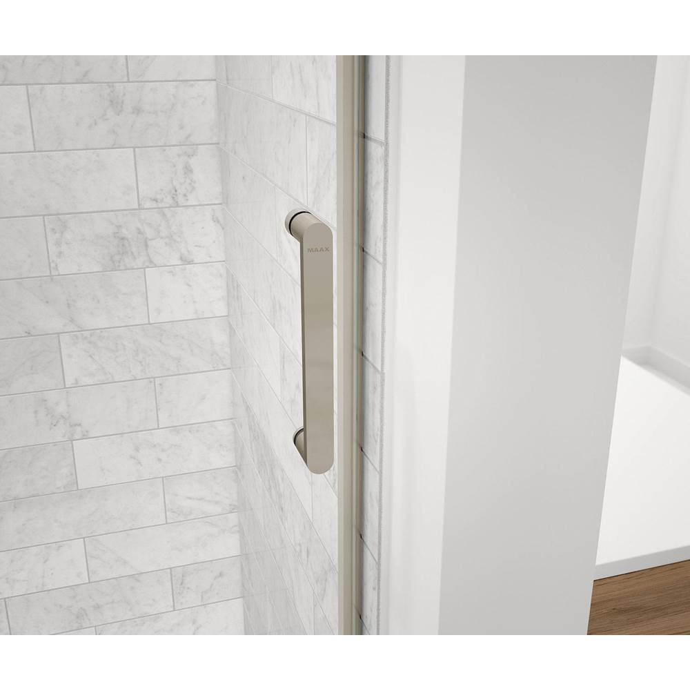 Revelation Round 56-59 in. x 56.75-59.25 in. 6 mm Bypass Tub Door for Alcove with Clear glass in Brushed Nickel