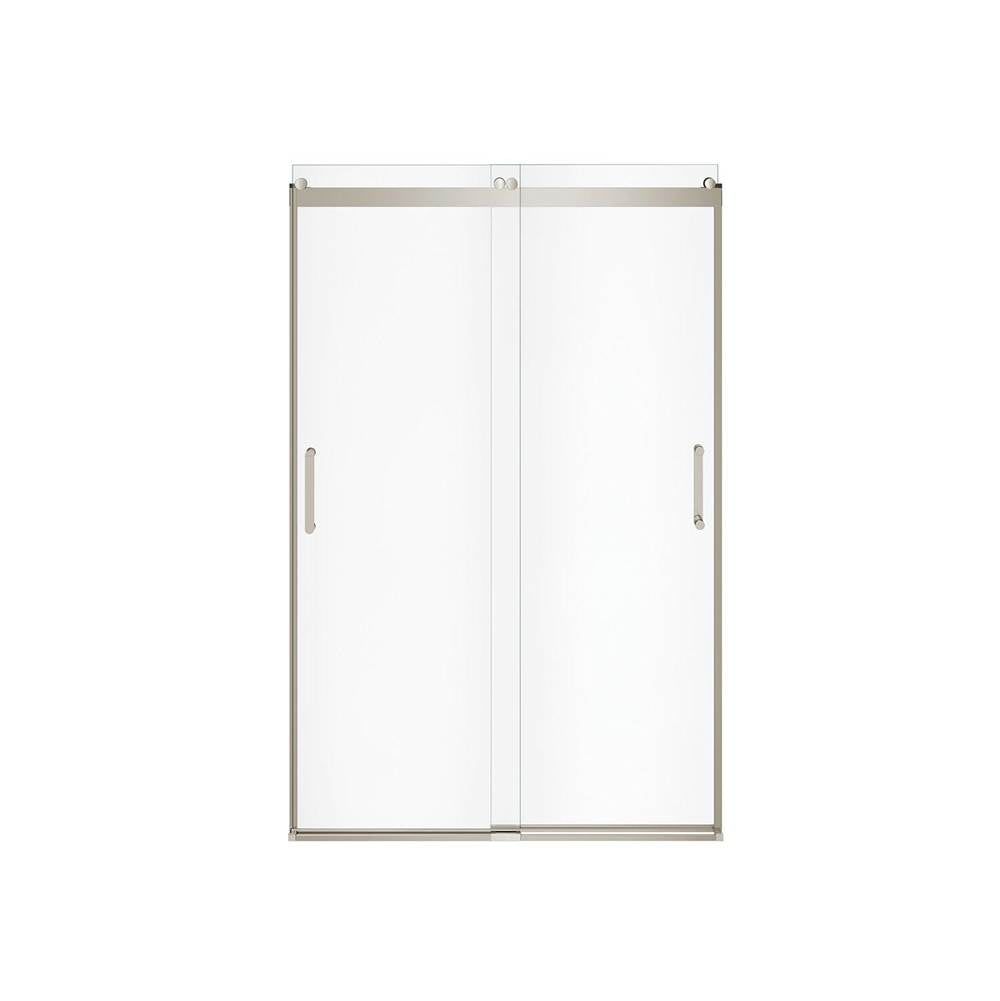 Revelation Round 44-47 x 70.5-73 in. 8mm Bypass Shower Door for Alcove Installation with Clear glass in Brushed Nickel