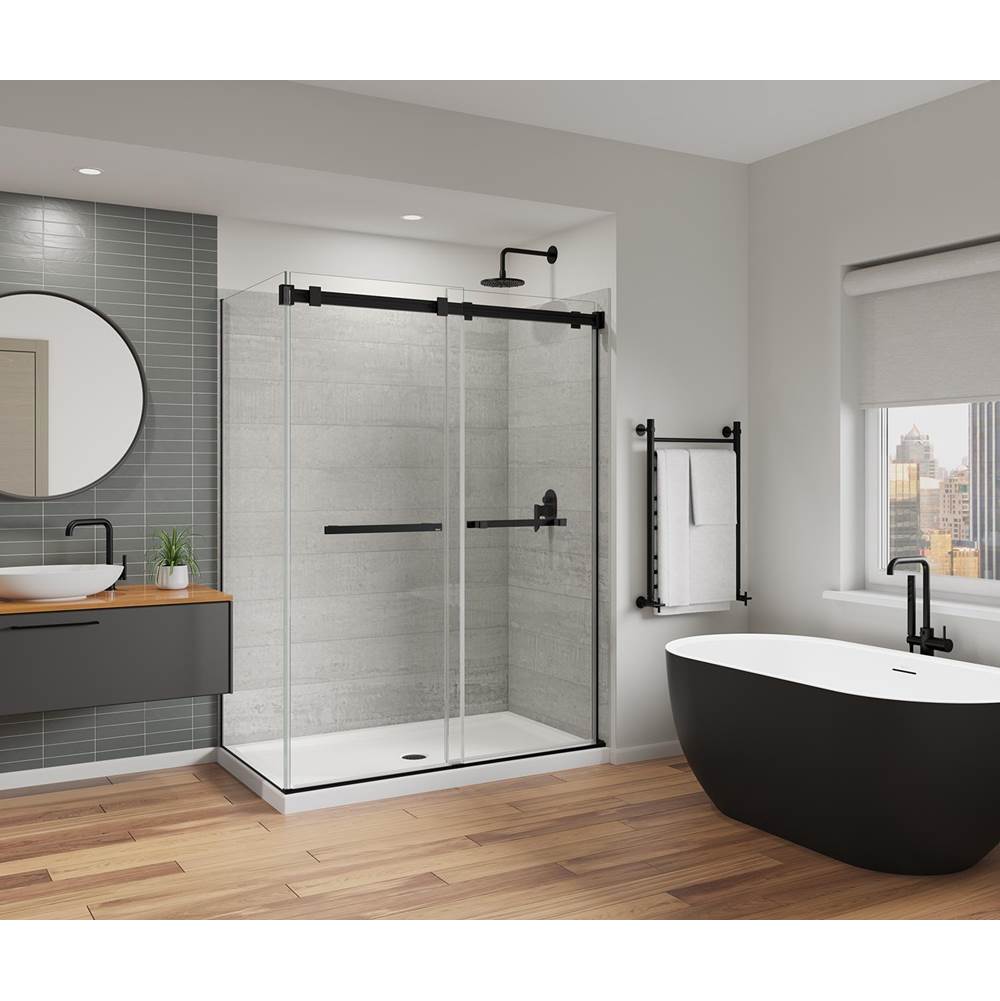 Duel Alto 56-59 X 78 in. 8mm Bypass Shower Door for Alcove Installation with GlassShield glass in Matte Black