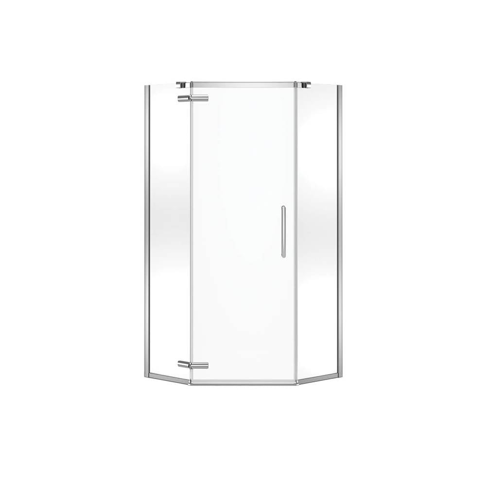 Link Curve Neo-angle 40 x 40 x 75 in. 8mm Pivot Shower Door for Corner Installation with Clear glass in Chrome