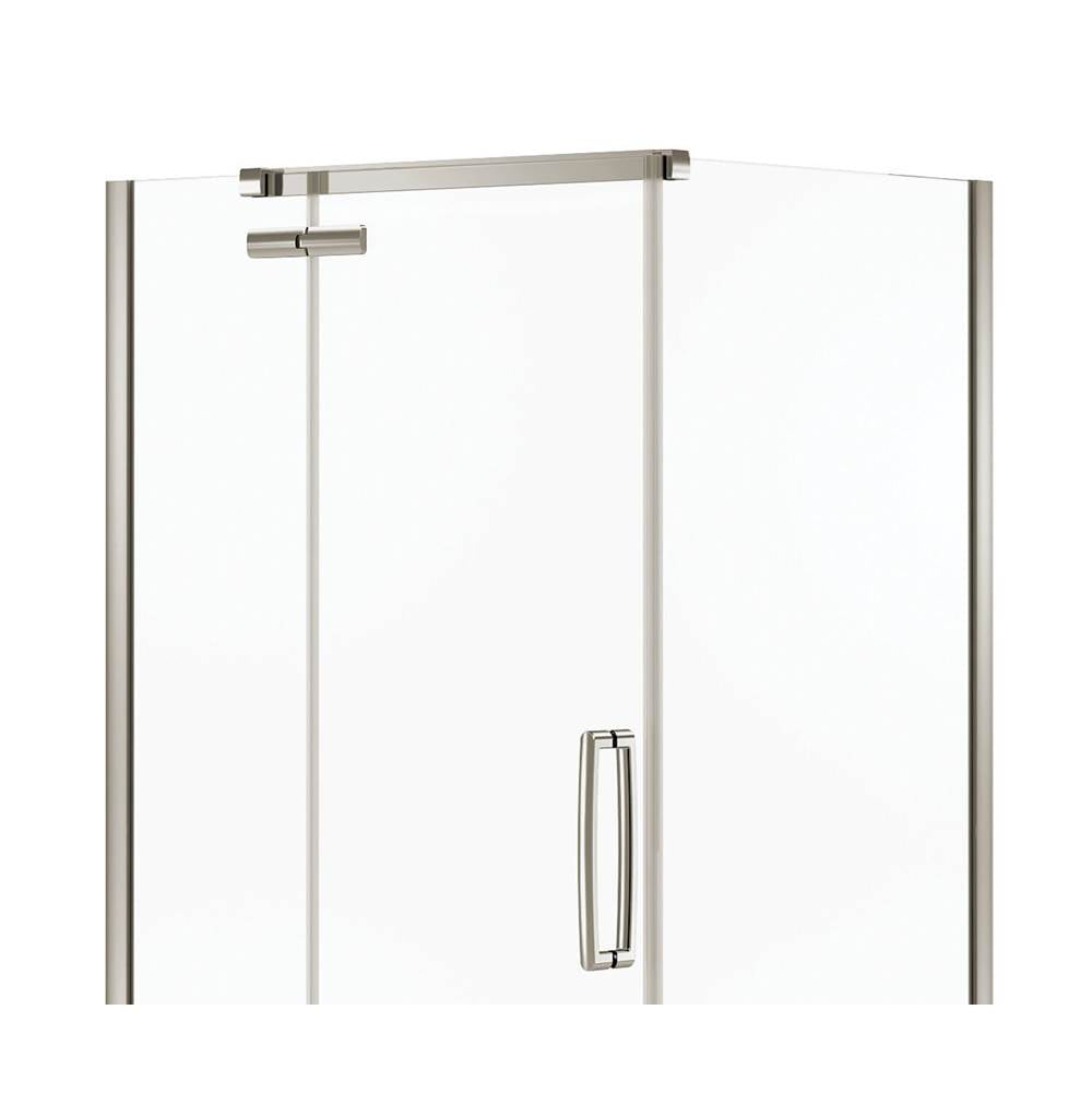 Hana Rectangular 42 x 34 x 75 in. 8mm Pivot Shower Door for Corner Installation with Clear glass in Brushed Nickel