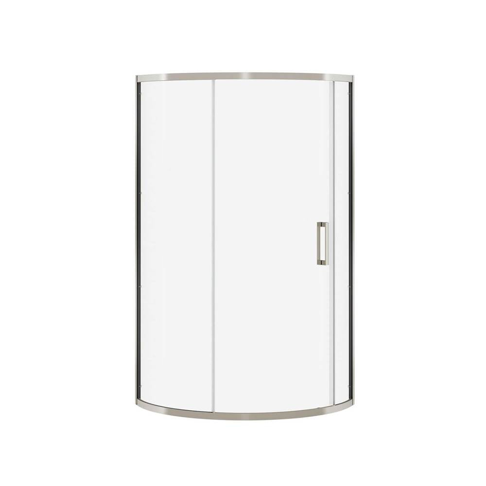 Radia Round 36 x 36 x 71.5 in. 6mm Sliding Shower Door for Corner Installation with Clear glass in Brushed Nickel