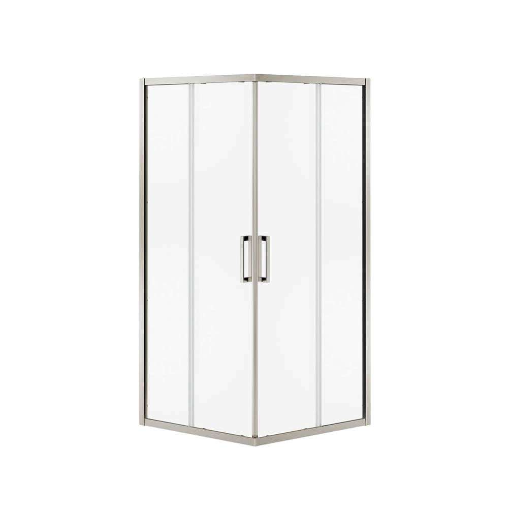 Radia Square 36 x 36 x 71.5 in. 6mm Sliding Shower Door for Corner Installation with Clear glass in Brushed Nickel