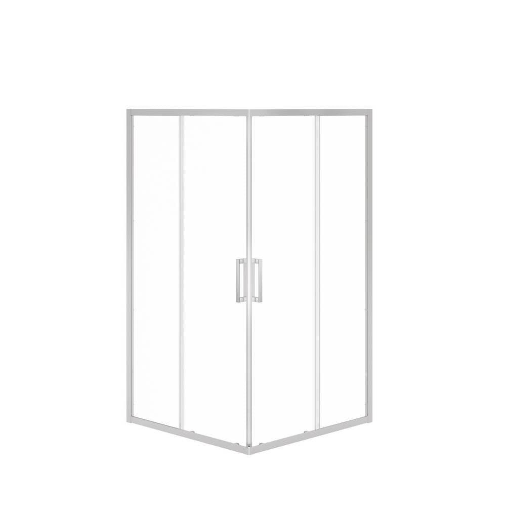 Radia Square 42 x 42 x 71.5 in. 6 mm Sliding Shower Door for Corner Installation with Clear glass in Chrome