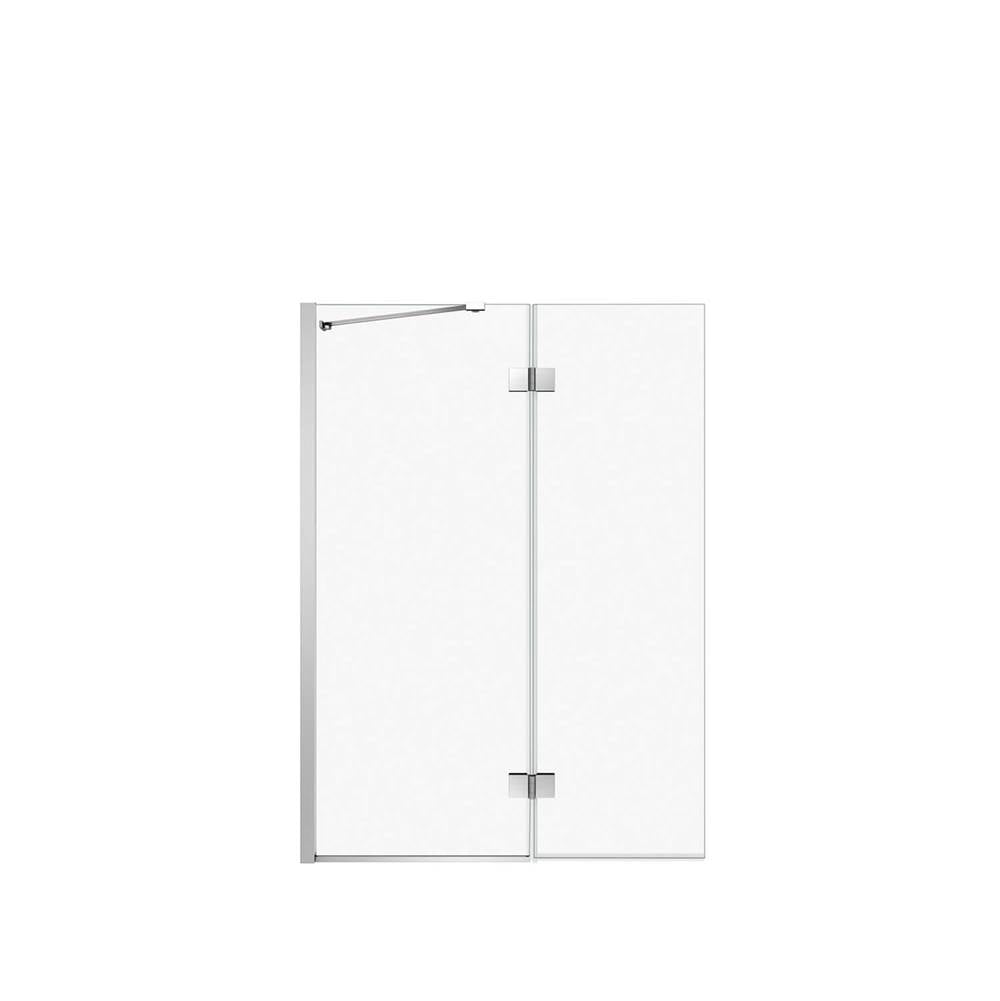 Edge Duo 42 x 58 in. 8 mm Pivot Tub Screen for Alcove Installation with Clear glass in Chrome