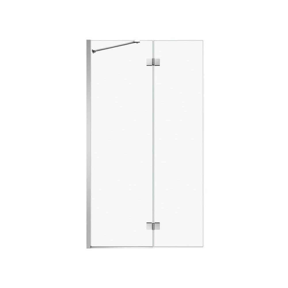 Edge Duo 42 x 75 in. 8 mm Pivot Shower Screen for Alcove Installation with Clear glass in Chrome
