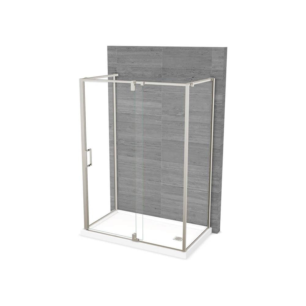 Maax - ModulR 60 x 36 x 78 in. 8mm Pivot Shower Door for Wall-mount Installation with Clear glass in Brushed Nickel