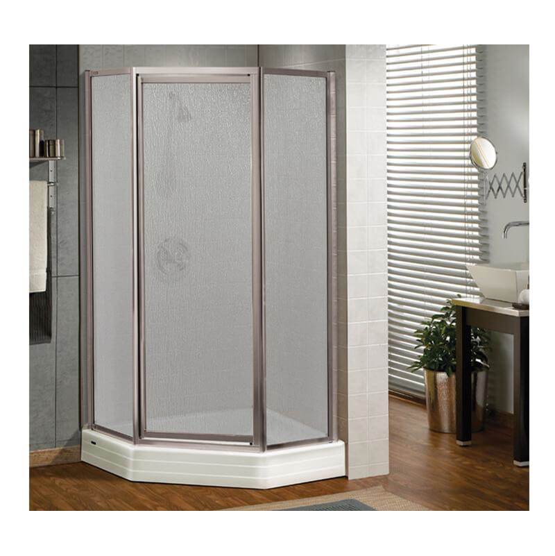 Maax - Silhouette Neo-angle 38 x 38 x 70 in. Pivot Shower Door for Corner Installation with Raindrop glass in Chrome