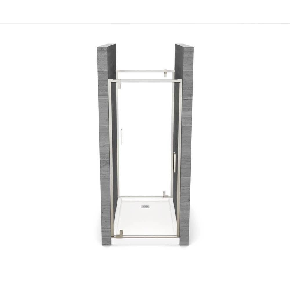 ModulR 2 32 x 78 in. 8mm Pivot Shower Door for Tunnel Installation with Clear glass in Brushed Nickel