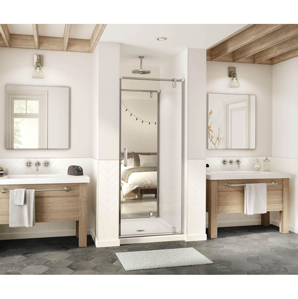 Maax - ModulR 2 32 x 78 in. 8mm Pivot Shower Door for Tunnel Installation with Clear glass in Brushed Nickel