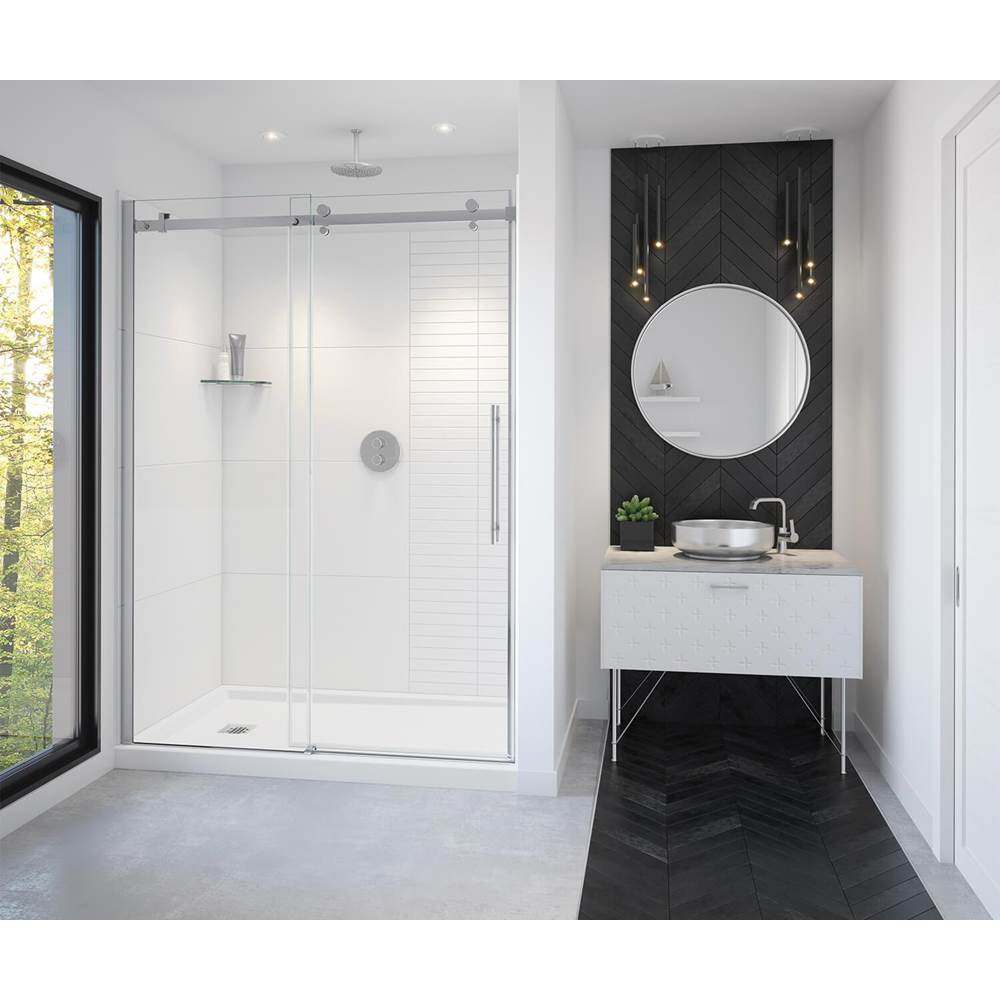 Maax - Vela 56.5-59 x 78.75 in. 8mm Sliding Shower Door for Alcove Installation with Clear glass in Chrome