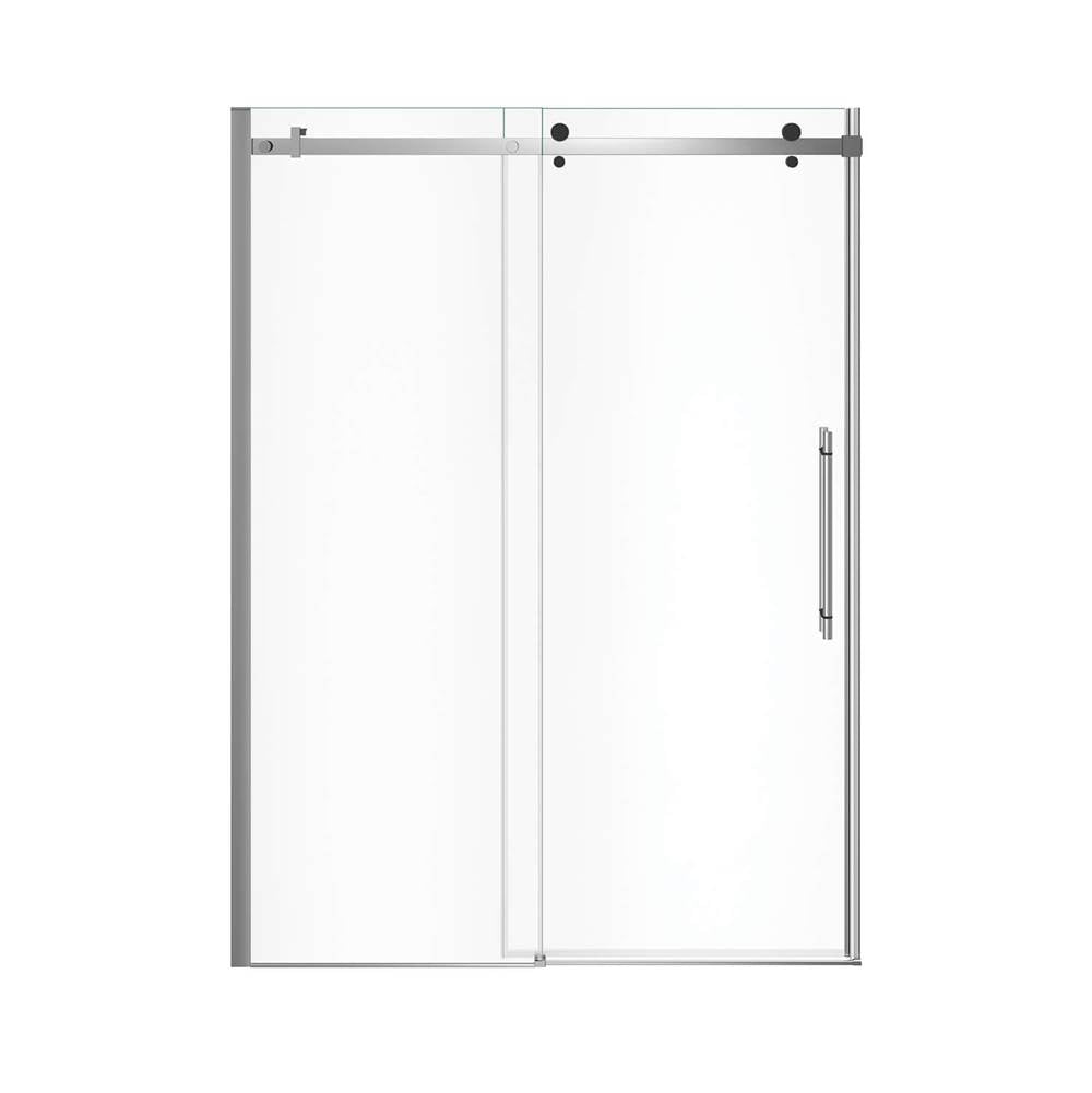 Vela 56.5-59 x 78.75 in. 8mm Sliding Shower Door for Alcove Installation with Clear glass in Chrome and Matte Black