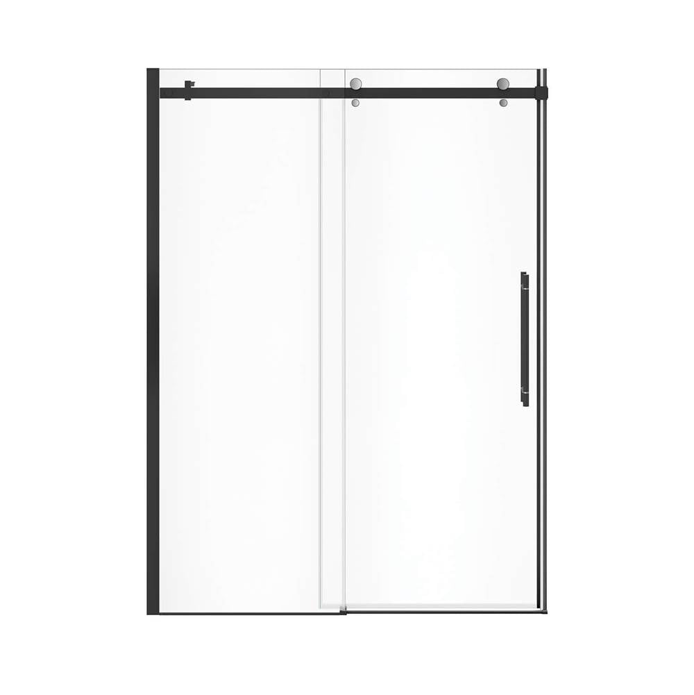 Vela 56.5-59 x 78.75 in. 8mm Sliding Shower Door for Alcove Installation with Clear glass in Matte Black and Chrome