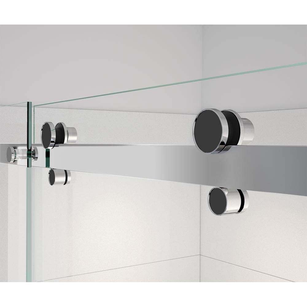 Vela 56.5-59 x 59 in. 8 mm Sliding Tub Door for Alcove Installation with Clear glass in Chrome and Matte Black