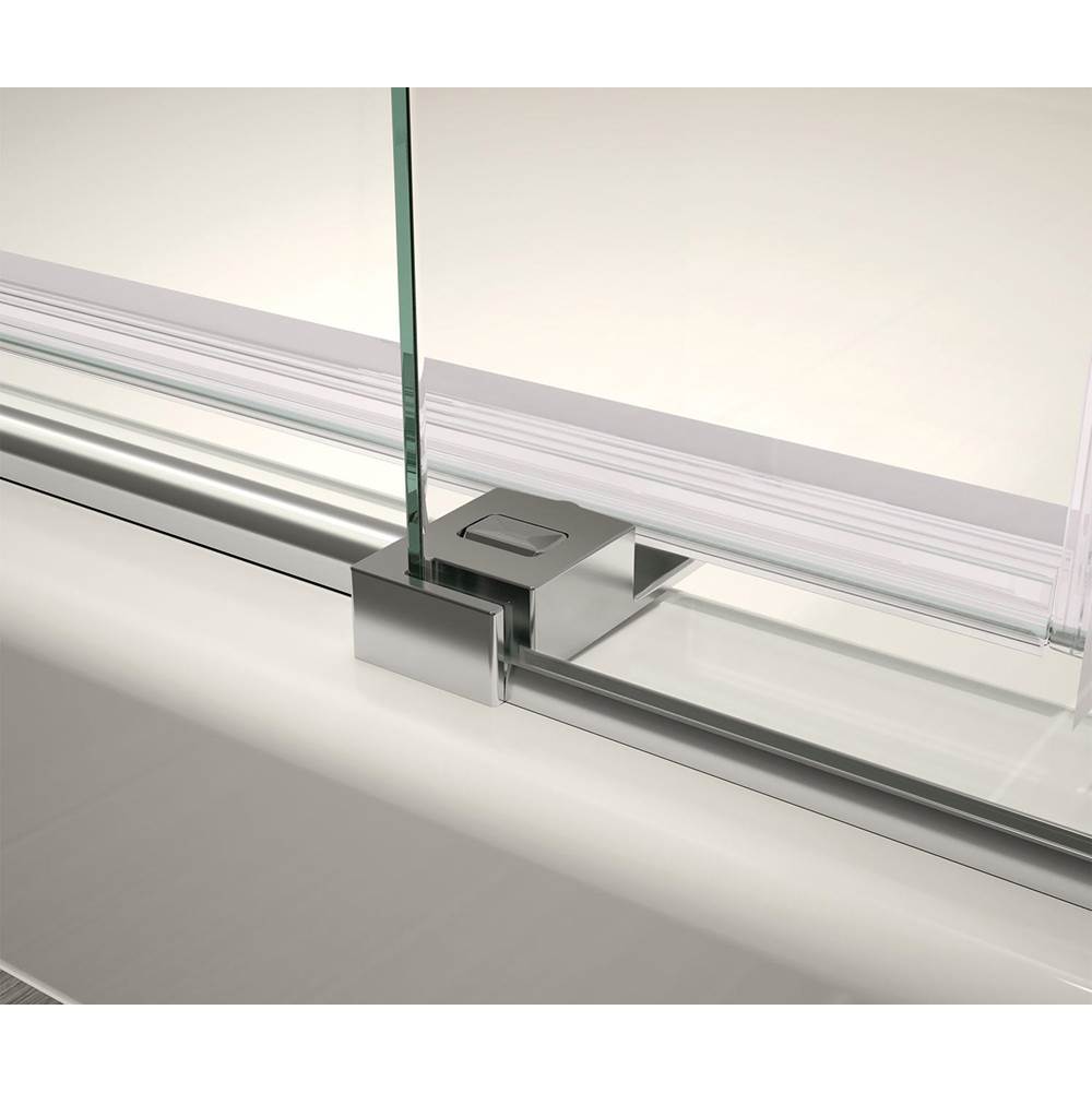 Vela 56.5-59 x 59 in. 8 mm Sliding Tub Door for Alcove Installation with Clear glass in Chrome and Matte Black