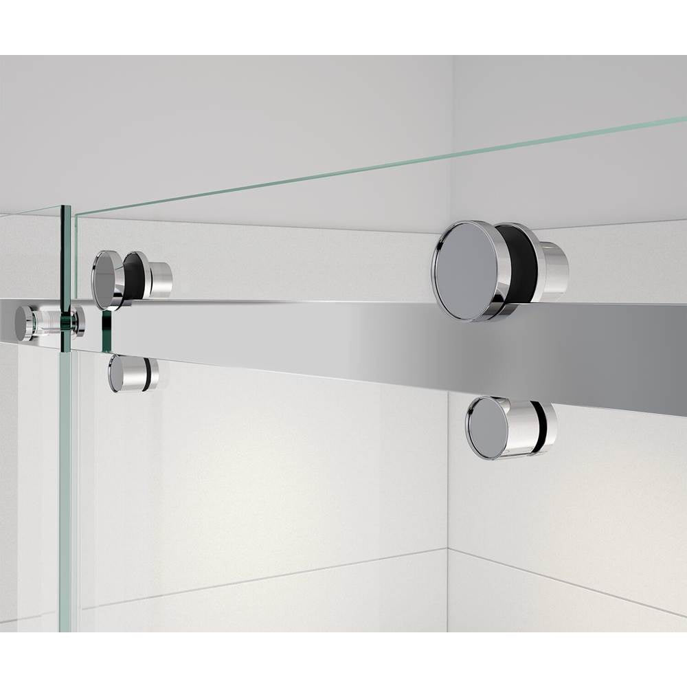 Vela 56.5-59 x 59 in. 8 mm Sliding Tub Door with Towel Bar for Alcove Installation with Clear glass in Chrome