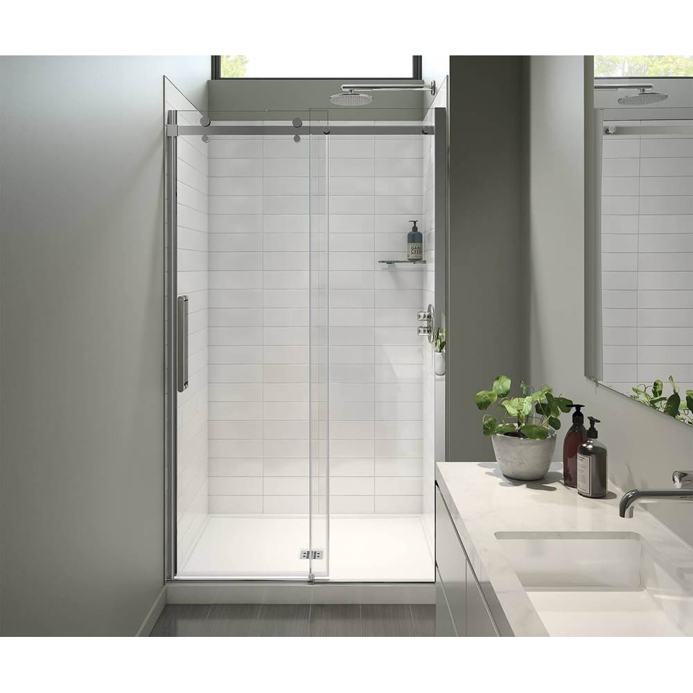 Maax - Halo Pro 44.5-47 x 78.75 in. 8mm Sliding Shower Door for Alcove Installation with Clear glass in Chrome