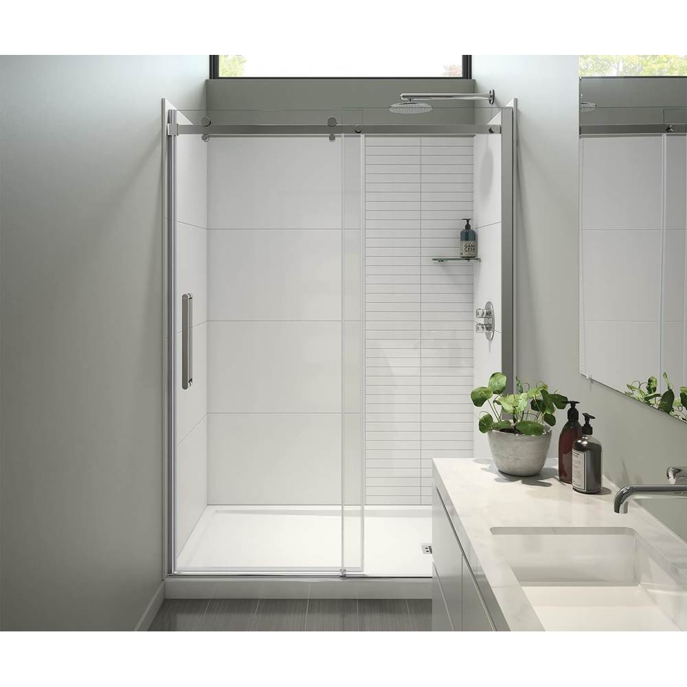 Maax - Halo Pro 56.5-59 x 78.75 in. 8mm Sliding Shower Door for Alcove Installation with Clear glass in Chrome