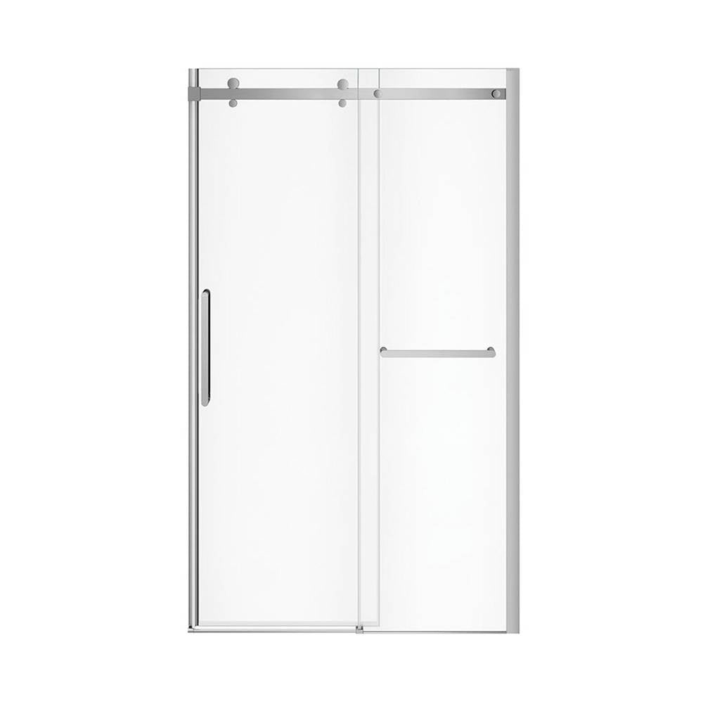 Halo Pro 44.5-47 x 78.75 in. 8 mm Sliding Shower Door with Towel Bar for Alcove Installation with Clear glass in Chrome