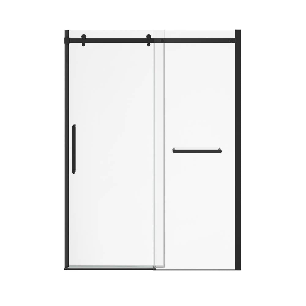 Halo Pro 56.5-59 x 78.75 in. 8 mm Sliding Shower Door with Towel Bar for Alcove Installation with Clear glass in Matte Black