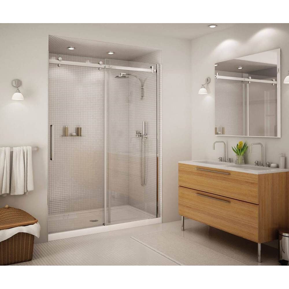 Maax - Halo 56.5-59 x 78.75 in. 8mm Sliding Shower Door for Alcove Installation with Clear glass in Chrome