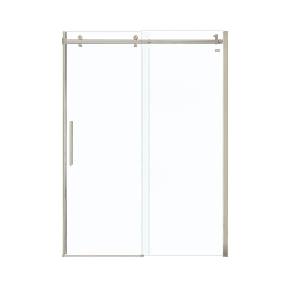Halo 56.5-59 x 78.75 in. 8mm Sliding Shower Door for Alcove Installation with Clear glass in Brushed Nickel