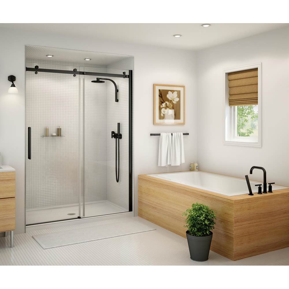 Halo 56.5-59 x 78.75 in. 8mm Sliding Shower Door for Alcove Installation with Clear glass in Matte Black
