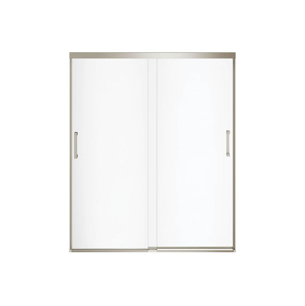 Incognito 70 56-59 x 70 1/2 in. 6mm Bypass Shower Door for Alcove Installation with Clear glass in Brushed Nickel