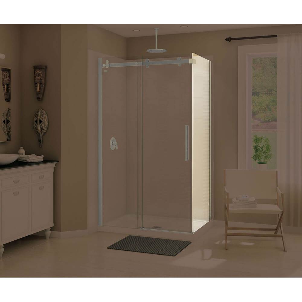 Maax - Halo Return Panel for 34 in. Base with Clear glass in Brushed Nickel